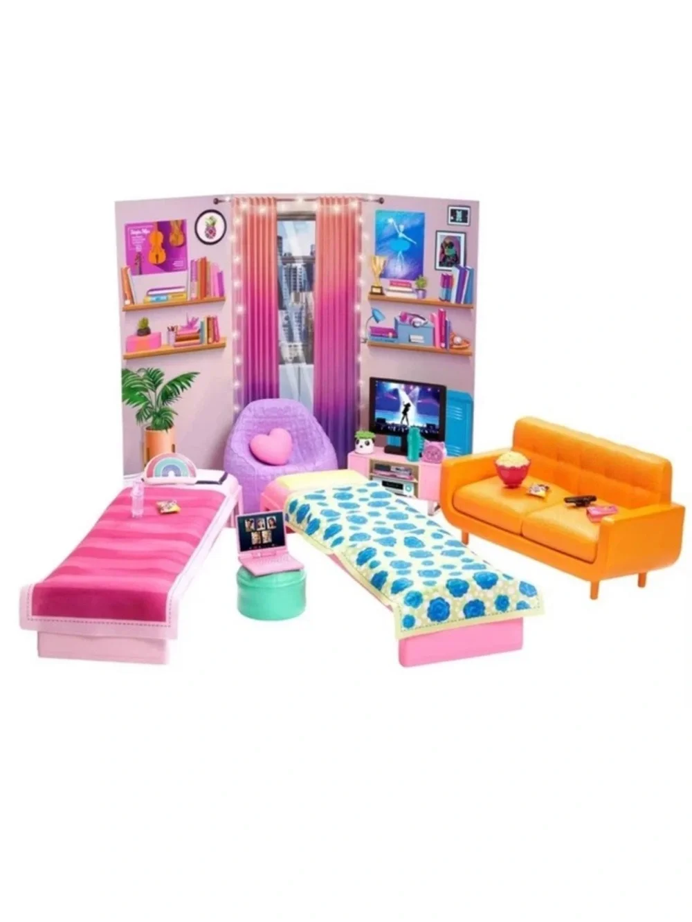 Barbie College Dorm Room Playset Big City Big Dreams w/ Furniture & Accessories